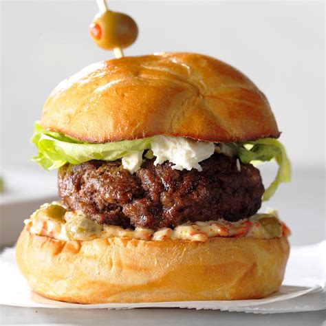 Olive burger - Mar 5, 2021 · 4 hamburger buns or 8 slices of rye bread. Butter for toasting the buns. PREPARATION. In a medium-sized bowl, combine mayonnaise, cream cheese, olives and jalapeño slices. If the mixture is too ... 